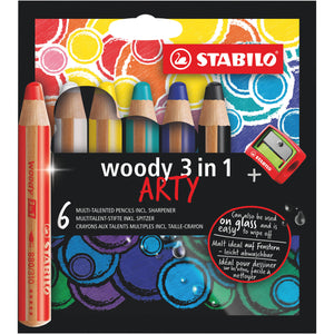 Stabilo Woody 3 in 1 Arty 6 krāsu zīmuļi smartkids.lv
