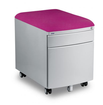 Mayer grey metal container with upholstery