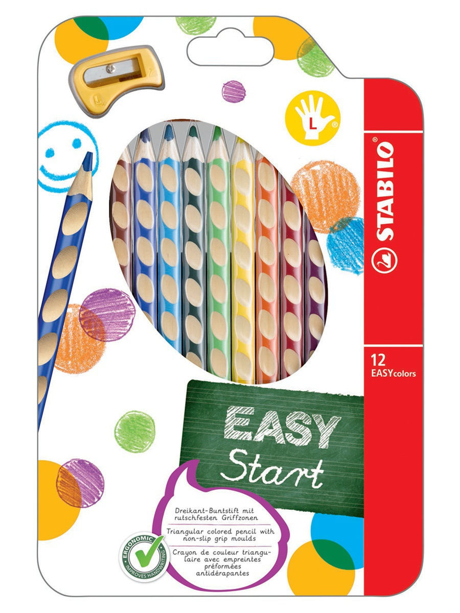 Stabilo ergonomiskie krāsu zīmuļi EASYcolors 12 smartkids.lv